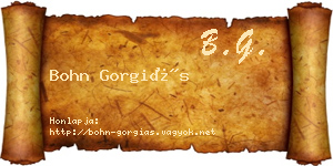 Bohn Gorgiás névjegykártya